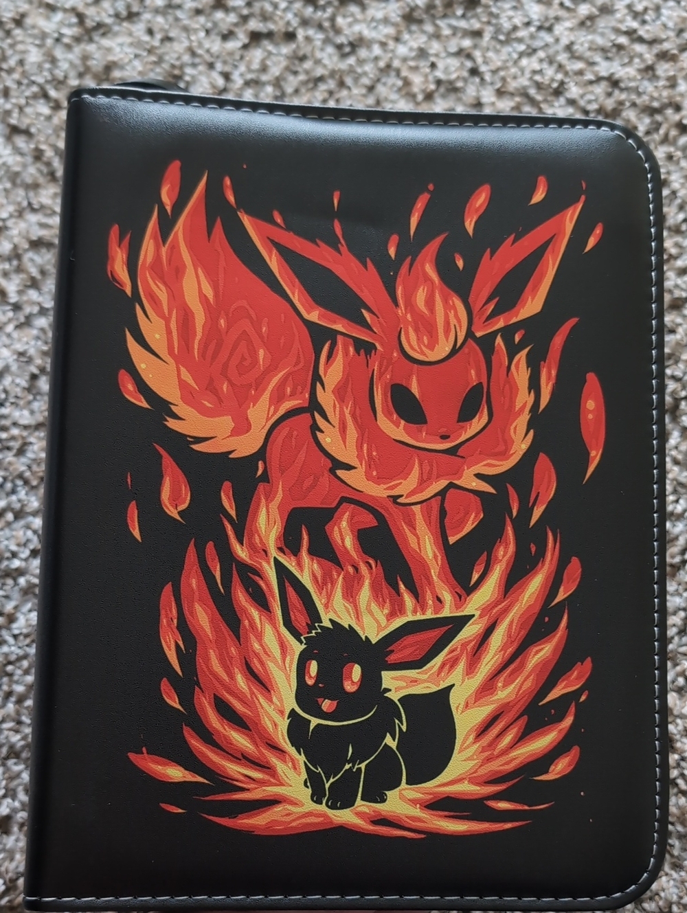 Jolteon, Flareon, and Eevee Zippered Pokemon Card Binder